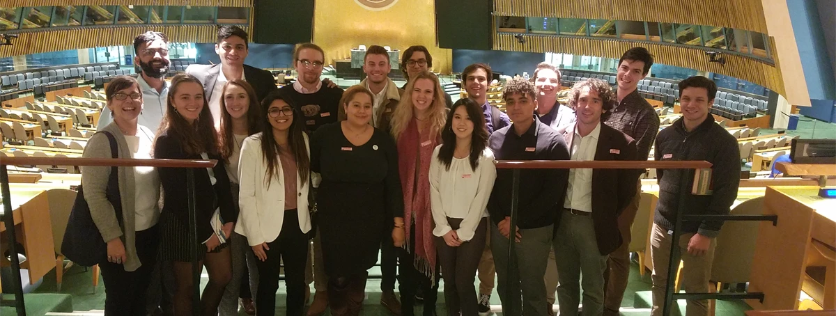 Students inside the United Nations